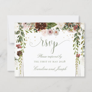 Guld Blommigt Chuppah Canopy Bröllop OSA Kort