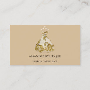 Guld Blommigt Dress Logotyp Mode, händelsekortlan Visitkort
