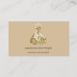 Guld Blommigt Dress Logotyp Mode, händelsekortlane Visitkort