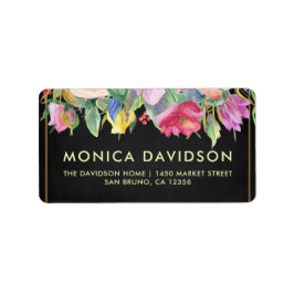 Guld Blommigt Gräns och kretskort | MÖHIPPA Adressetikett