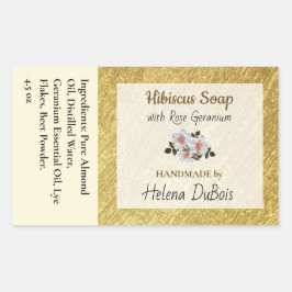 Guld Blommigt Ingrediensproduktmärkning | Etikett