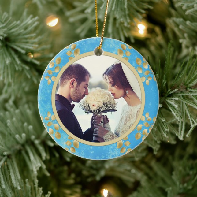 Guld Blommigt Julgransprydnad Keramik (Träd)