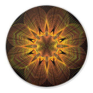 Guld Blommigt Kassabinett för keramiska möbler Knopp