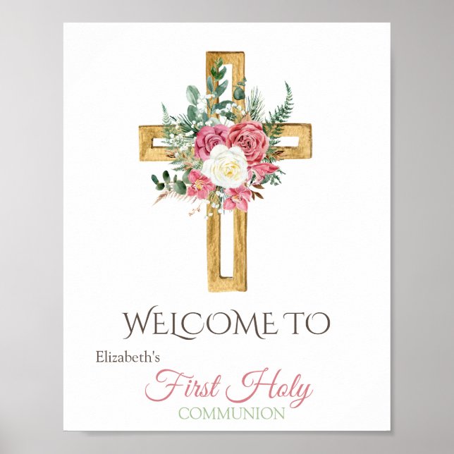 Guld Blommigt Kor Första Heligan Kommitté Poster (Framsidan)
