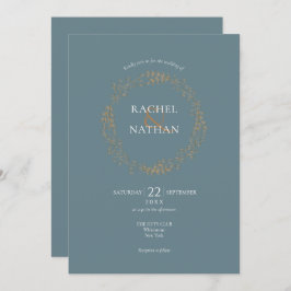Guld Blommigt Laurel Garland Bröllop Inbjudningar