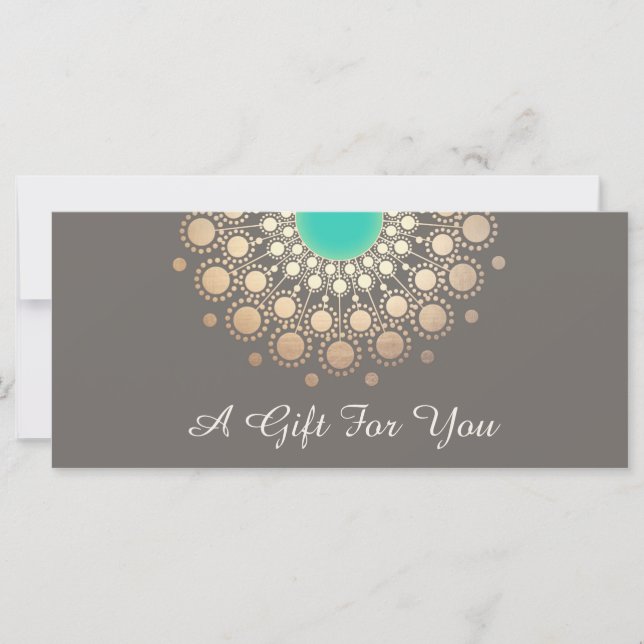 Guld Blommigt Mandala Gift-certifikat (Framsida)