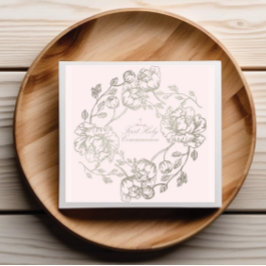 Guld Blommigt Napkins Pappersservett