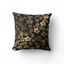 Guld blommigt på Black