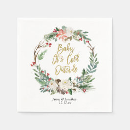 Guld Blommigt Pappra Party Napkin Pappersservett