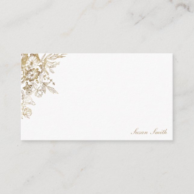 Guld Blommigt Personlig Rådkort (Framsida)