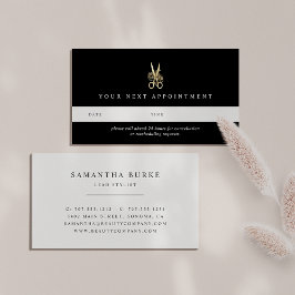 Guld Blommigt Scissors | Hårsalon eller Stylist Tidsbeställning Kort