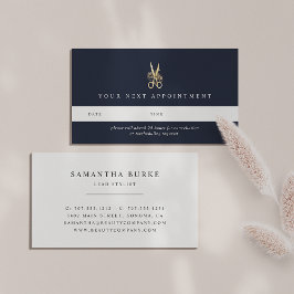 Guld Blommigt Scissors | Hårsalon eller Stylist Tidsbeställning Kort