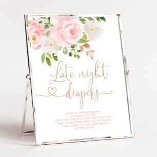 guld blommigt Sent nattblöjspel Poster