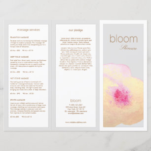Guld Blommigt Skin Care Spa TriFold Brochure
