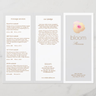 Guld Blommigt Skin Care Spa TriFold Brochure