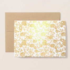 Guld Blommigt Star of David Kraft Papper Luxury La Folierat Kort