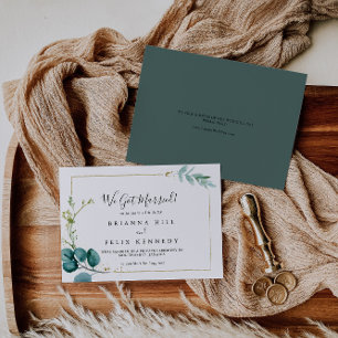Guld Blommigt Tropical Greenery Elopement Meddelande