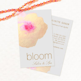 Guld Blommigt Watercolor Salon Spa Visitkort