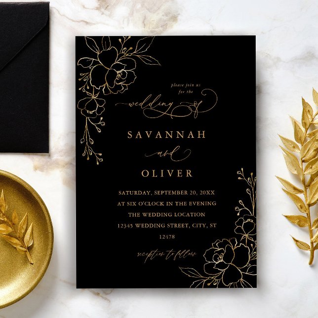 Guld-Blommigten Black och Guld Bröllop (Skapare uppladdad)