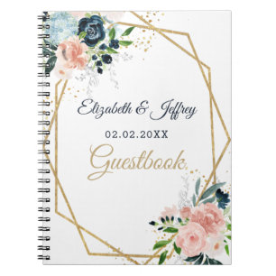 Guld-Blommigten i den flottan Geometriska Bröllo Anteckningsbok