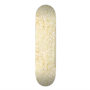 Guld- blommigtlövmönster skateboard bräda 21,5 cm