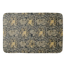 Guld Blommönster Bath Mat