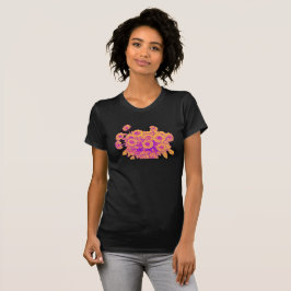 Guld Blomsterbukett - Tråd-Konst Stil T Shirt