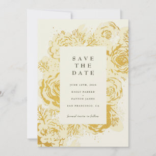 Guld Blooms FAUX Foil Inbjudningar