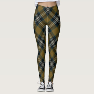 Guld Blue Argyle Tartan Play Mönster Leggings