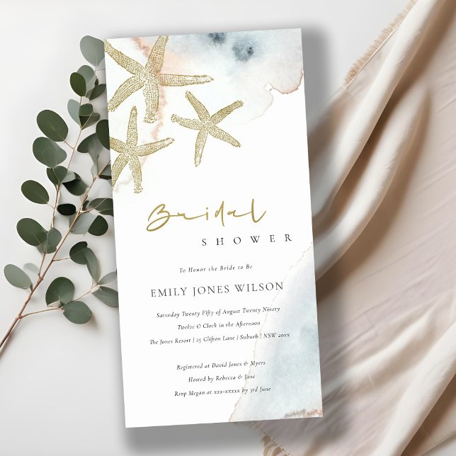 GULD BLUE BEACHY STARFISH MÖHIPPA INBJUDAN (Skapare uppladdad)