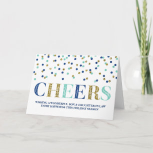 Guld Blue Confetti Julson och dotter i juridik Helgkort