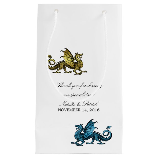 Guld Blue Dragon Bröllop Gift Bag (Framsidan)