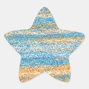 Guld Blue Glitter Abstrakt Stjärnformat Klistermärke