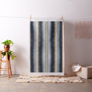 Guld Blue Grått Ikat Zigzag Geometric Mönster Tyg