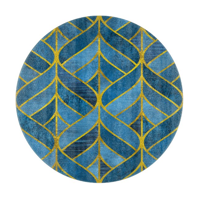 Guld Blue Grunge Mönster (Framsidan)