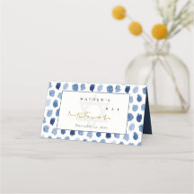 GULD BLUE INDIGO WATERCOLOR DOTS PUB BAT MITZVAH