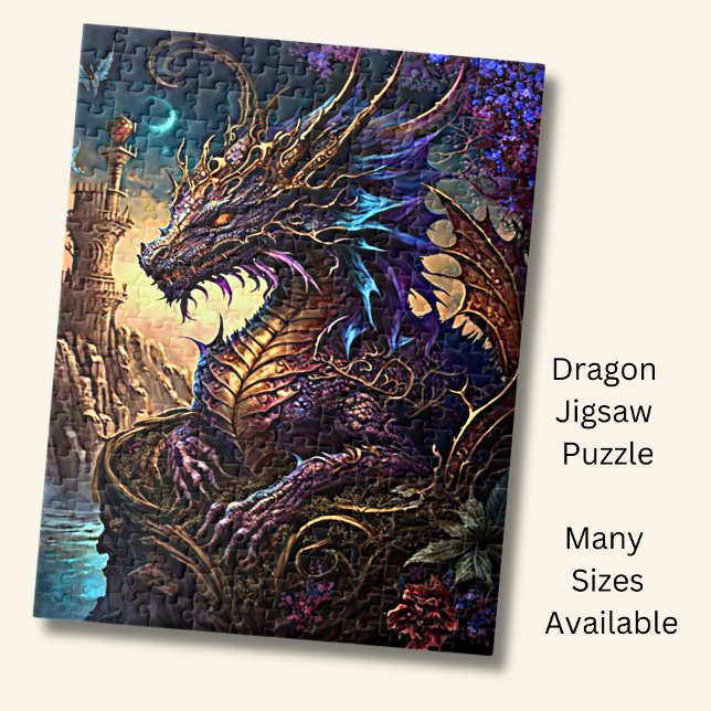 Guld Blue Lila Dragon med Torn Pussel (Skapare uppladdad)