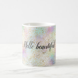 Guld Blue Lila Mint Tie dye Leopard        Kaffemugg