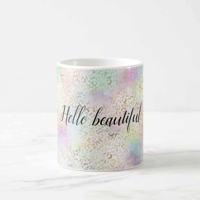 Guld Blue Lila Mint Tie dye Leopard        Kaffemugg (Center)