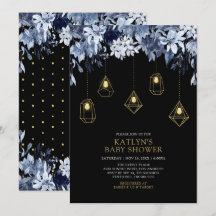 Guld & Blue | Ljus Boho chic Baby Shower