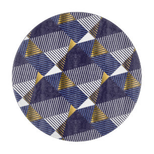 Guld Blue Luxury: Geometric Seamless Mönster