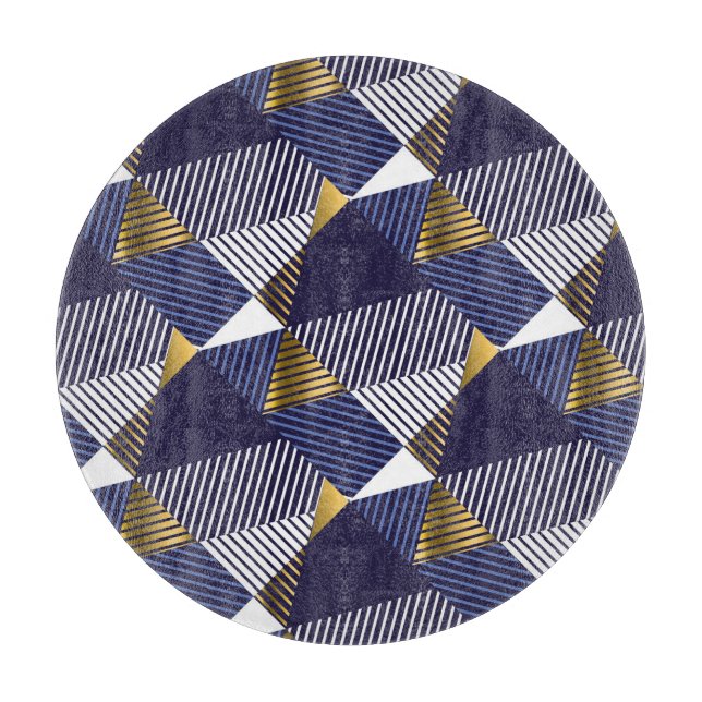 Guld Blue Luxury: Geometric Seamless Mönster (Framsidan)