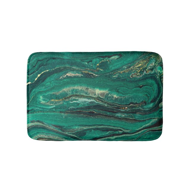 Guld Blue Marbling: Fluid Art Badrumsmatta (Framsidan)
