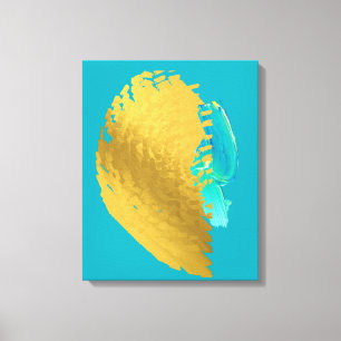 Guld Blue Modern Stretched Kanvastryck