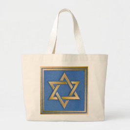 Guld Blue Star of David Art Panel Jumbo Tygkasse