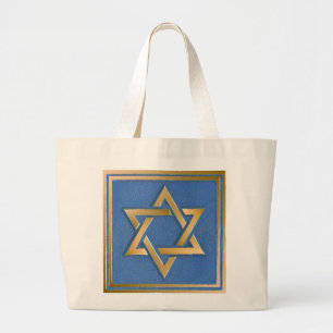 Guld Blue Star of David Art Panel Jumbo Tygkasse
