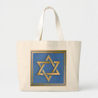 Guld Blue Star of David Art Panel Jumbo Tygkasse