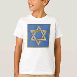 Guld Blue Star of David Art Panel T-Shirt