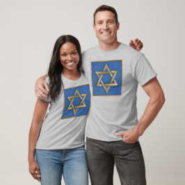 Guld Blue Star of David Art Panel T-Shirt