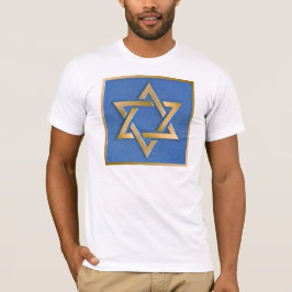 Guld Blue Star of David Art Panel T-Shirt